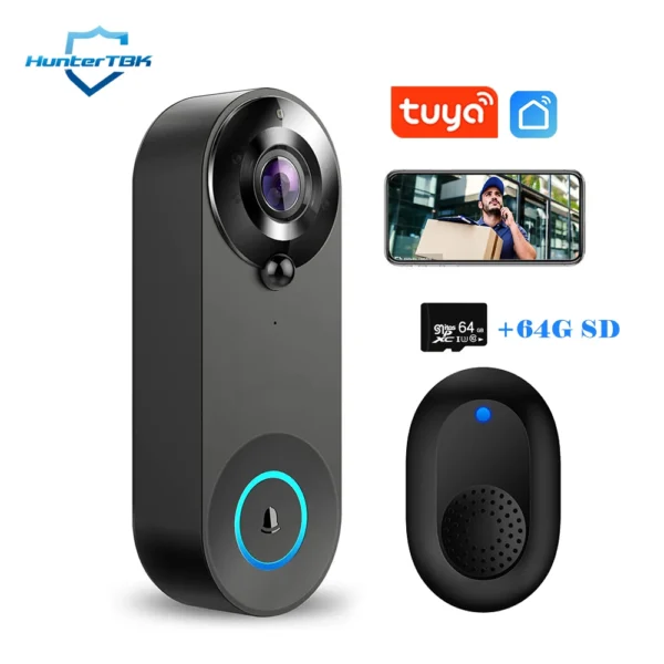 1080P Wireless Video Doorbell Camera WiFi Smart Door Bell Tuya Smart Home Security Motion Detect Night Vision Intercom Doorbell - Image 8