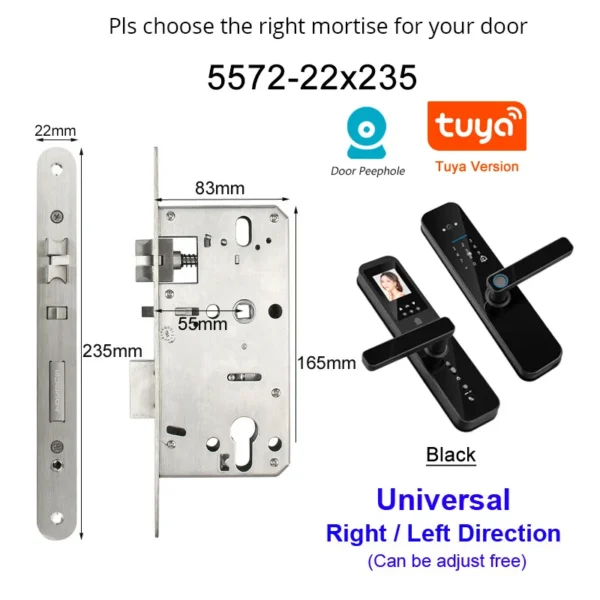 Tuya Smart Home WiFi Remote Unlock Electronic Fingerprint Digital Door Lock With HD Camera And Indoor Display - Image 28