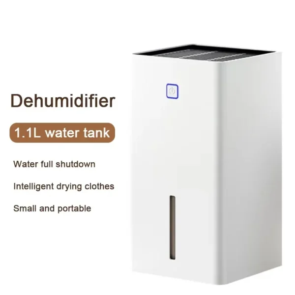 1.1L Portable Dehumidifier Smart Air Purifier Moisture Absorbers Machine for Home Room Office Eliminate Damp Mold and Moisture