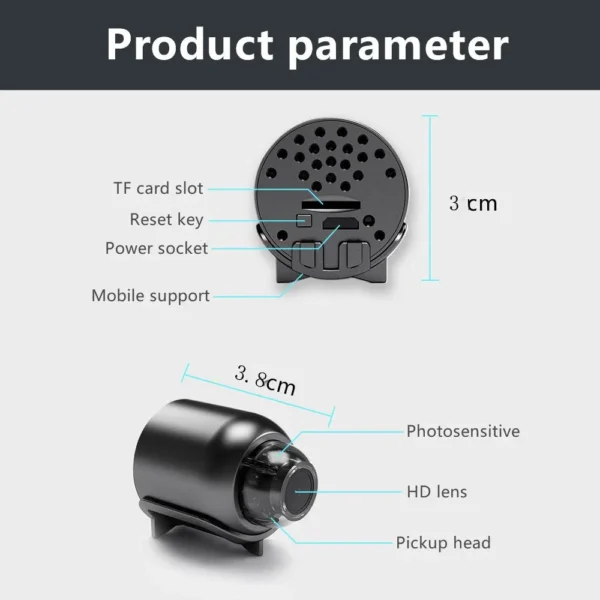 X5 Mini Camera  WiFi IP Wireless Video Recorder Security Protection Smart Home Monitoring Camera For Infants And Pets Small Cam - Image 10