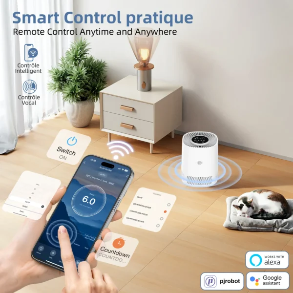 Smart WIFI Air Purifier Negative Ions Remove Formaldehyde PM2.5 And Odor Energy Efficient Air Quality Monitor Filtration System - Image 4