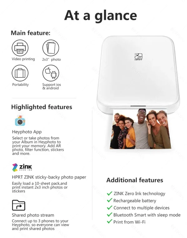 MT53 Color Photo Wifi Printer Portable Mobile Phone Mini Bluetooth Handheld Pocket Printing Machine 2x3 inch Sticky-Backed Paper - Image 21