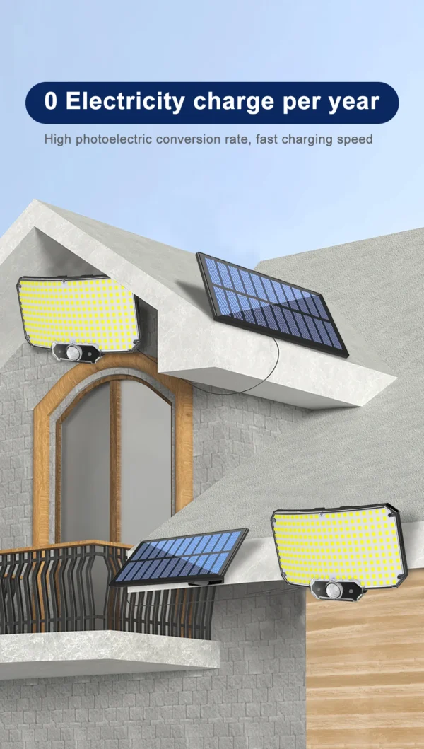 234LED Solar Light Outdoor Waterproof With Motion Sensor 3 Lighting Mode Security Light Solar Flood Light for Garden Garage Yard - Image 23
