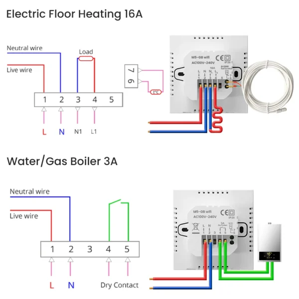 AVATTO Tuya WiFi Heating Thermostat 220v,Smart Electric Water Floor Heating Temperature Controller for Google Home Alexa Alice - Image 27