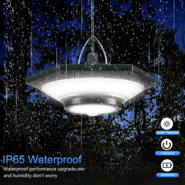 Solar Pendant Lights Outdoor Solar Shed Light Motion Sensor 288 LEDs Dimmable Indoor Barn Lamp Waterproof Gazebo Yard Garage Pat - Image 2