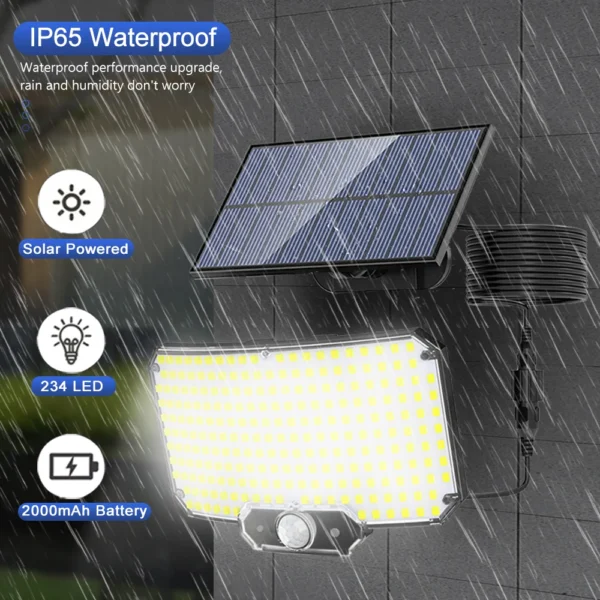 234LED Solar Light Outdoor Waterproof With Motion Sensor 3 Lighting Mode Security Light Solar Flood Light for Garden Garage Yard - Image 24