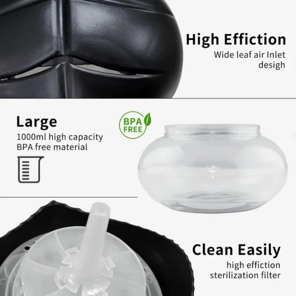 Water-Based Purifier Air Washer, Air Revitalizer & Freshener, Air Fresher with 7 LED Color Changing Light for Rooms (Black) - Image 11