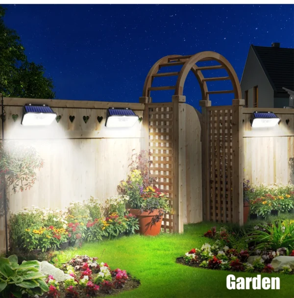 2Pack 197led Solar Motion Sensor Lights Outdoor 3 Modes IP65 Waterproof Wireless Solar Light for Steps Yard Garden Fence Wall - Image 16