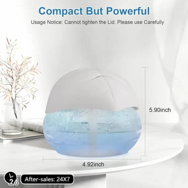Water-Based Purifier Air Washer, Air Revitalizer & Freshener, Air Fresher with 7 LED Color Changing Light for Rooms (Black) - Image 8