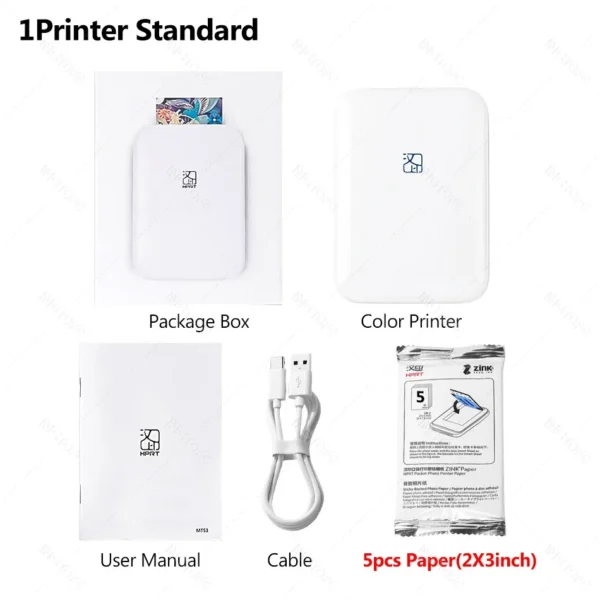 MT53 Color Photo Wifi Printer Portable Mobile Phone Mini Bluetooth Handheld Pocket Printing Machine 2x3 inch Sticky-Backed Paper - Image 8