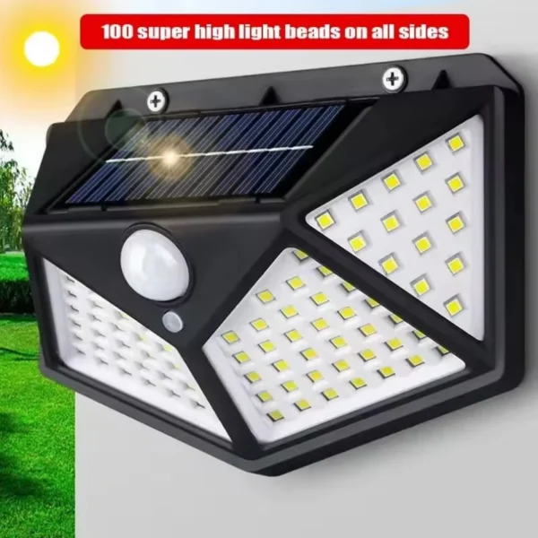 4PCS New Solar Lights Outdoor Wall Lamp PIR Motion Sensor 100LED Solar Powered Sunlight Street Light for Garden Courtyard Gifts - Image 4