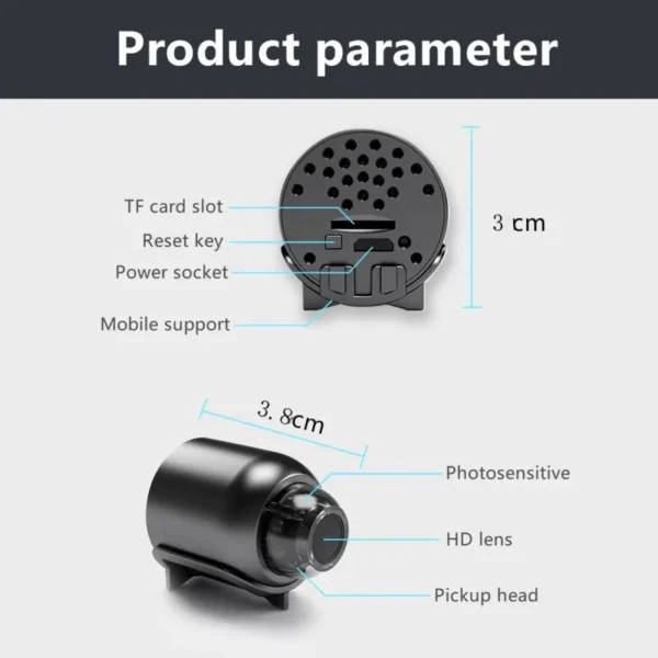X5 Mini Camera  WiFi IP Wireless Video Recorder Security Protection Smart Home Monitoring Camera For Infants And Pets Small Cam - Image 3