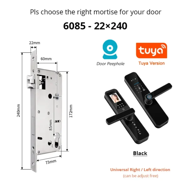 Tuya Smart Home WiFi Remote Unlock Electronic Fingerprint Digital Door Lock With HD Camera And Indoor Display - Image 14