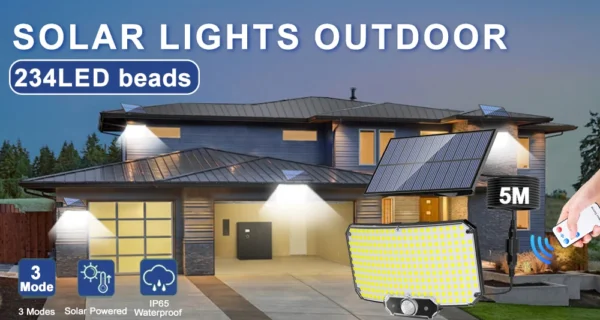 234LED Solar Light Outdoor Waterproof With Motion Sensor 3 Lighting Mode Security Light Solar Flood Light for Garden Garage Yard - Image 17