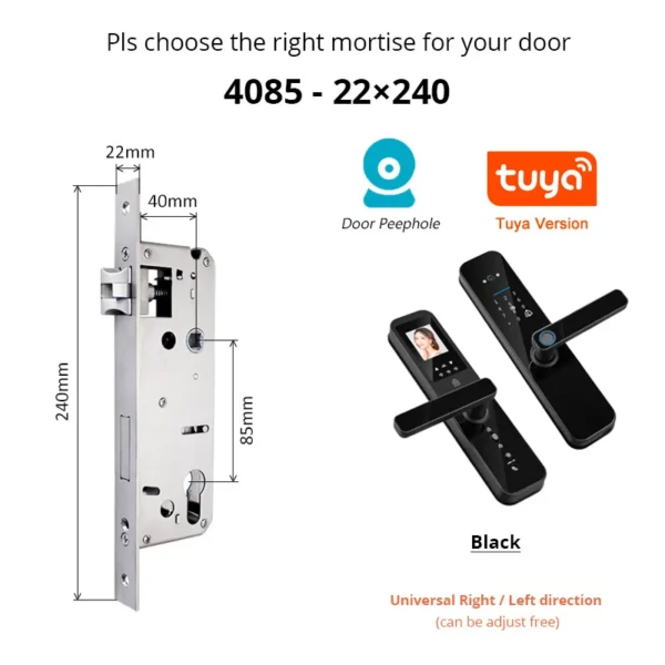 Tuya Smart Home WiFi Remote Unlock Electronic Fingerprint Digital Door Lock With HD Camera And Indoor Display - Image 26
