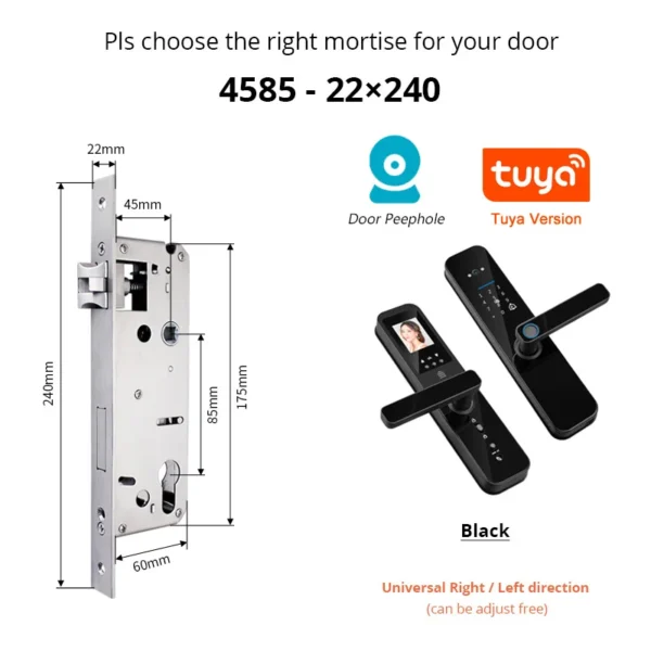 Tuya Smart Home WiFi Remote Unlock Electronic Fingerprint Digital Door Lock With HD Camera And Indoor Display - Image 21