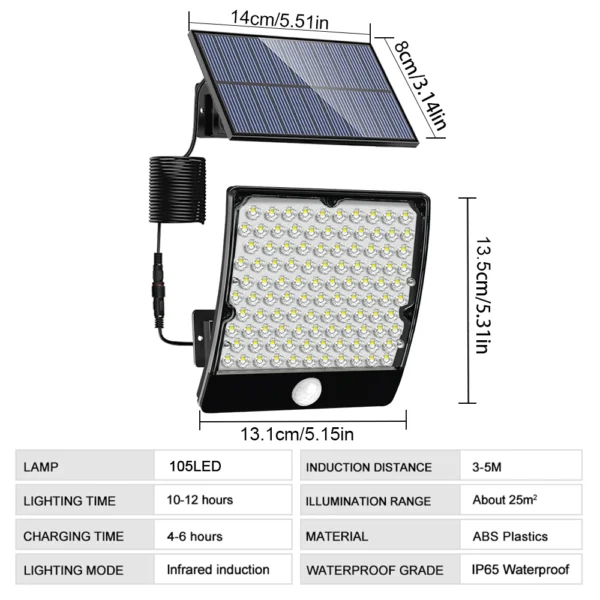 234LED Solar Light Outdoor Waterproof With Motion Sensor 3 Lighting Mode Security Light Solar Flood Light for Garden Garage Yard - Image 37