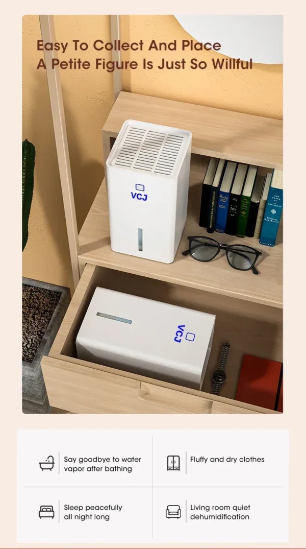 1.1L Portable Dehumidifier Smart Air Purifier Moisture Absorbers Machine for Home Room Office Eliminate Damp Mold and Moisture - Image 18