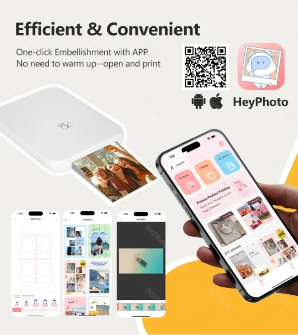 MT53 Color Photo Wifi Printer Portable Mobile Phone Mini Bluetooth Handheld Pocket Printing Machine 2x3 inch Sticky-Backed Paper - Image 13