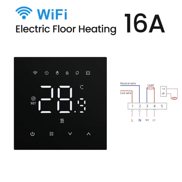AVATTO Tuya WiFi Heating Thermostat 220v,Smart Electric Water Floor Heating Temperature Controller for Google Home Alexa Alice - Image 11