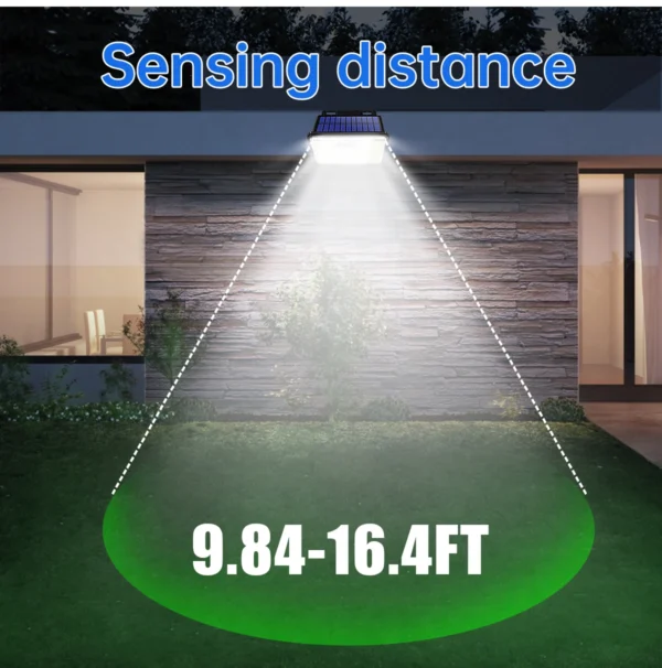 2Pack 197led Solar Motion Sensor Lights Outdoor 3 Modes IP65 Waterproof Wireless Solar Light for Steps Yard Garden Fence Wall - Image 12
