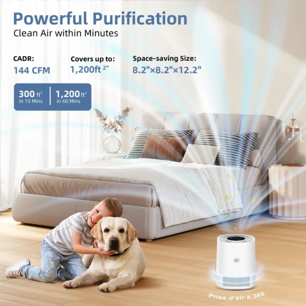Smart WIFI Air Purifier Negative Ions Remove Formaldehyde PM2.5 And Odor Energy Efficient Air Quality Monitor Filtration System - Image 3