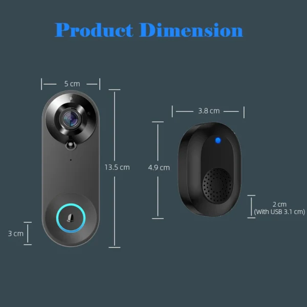 1080P Wireless Video Doorbell Camera WiFi Smart Door Bell Tuya Smart Home Security Motion Detect Night Vision Intercom Doorbell - Image 21