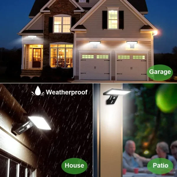 Solar Security Lights Solar Flood Lights Outdoor Waterproof with Motion Sensor 4 Modes 90 LEDs Wall Lights for Porch Yard Garden - Image 16