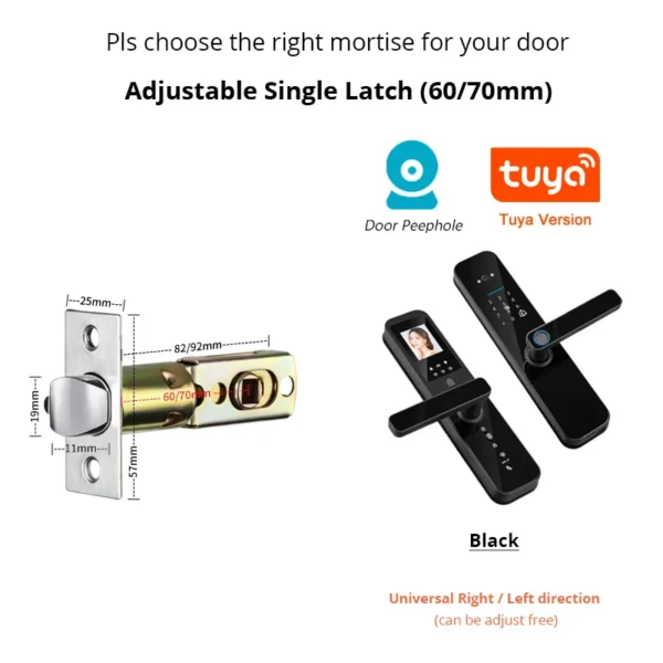 Tuya Smart Home WiFi Remote Unlock Electronic Fingerprint Digital Door Lock With HD Camera And Indoor Display - Image 9