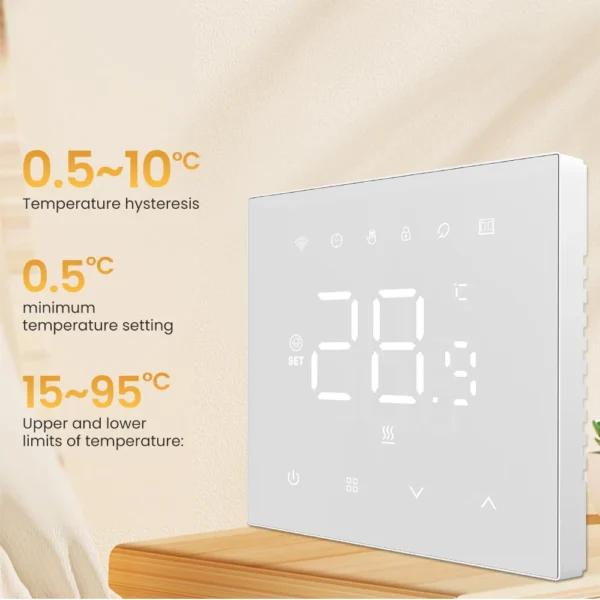 AVATTO Tuya WiFi Heating Thermostat 220v,Smart Electric Water Floor Heating Temperature Controller for Google Home Alexa Alice - Image 19