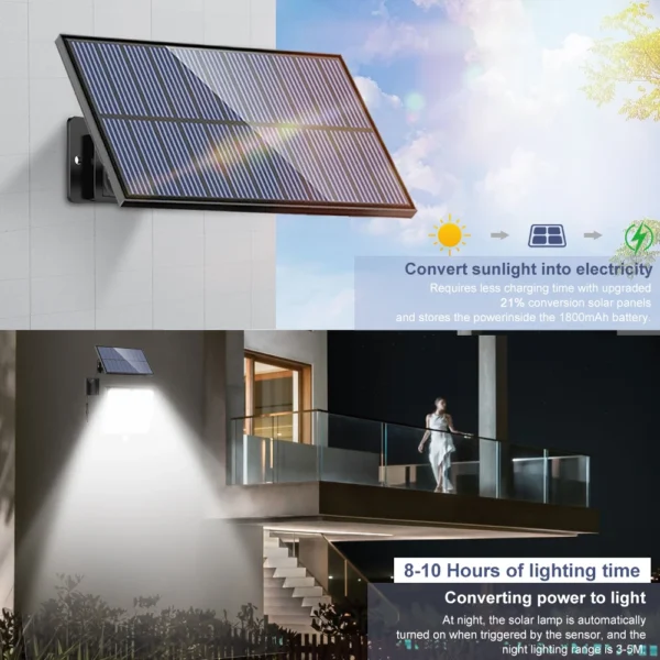234LED Solar Light Outdoor Waterproof With Motion Sensor 3 Lighting Mode Security Light Solar Flood Light for Garden Garage Yard - Image 30