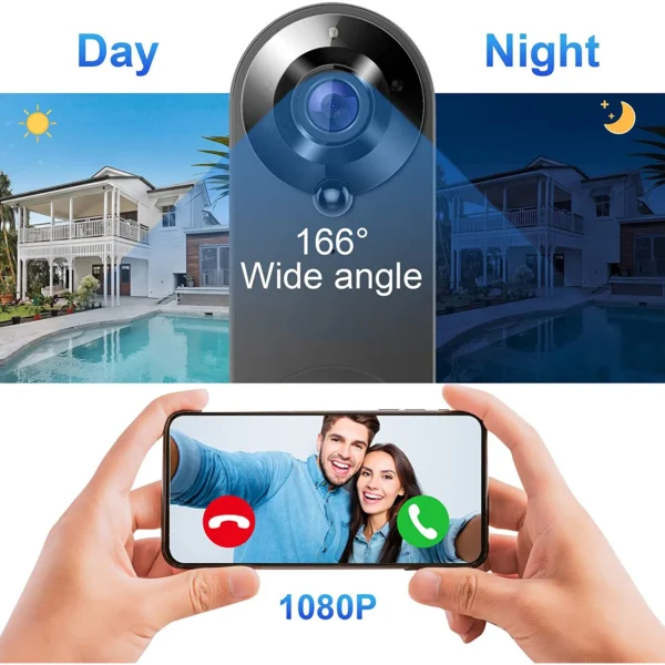 1080P Wireless Video Doorbell Camera WiFi Smart Door Bell Tuya Smart Home Security Motion Detect Night Vision Intercom Doorbell - Image 3