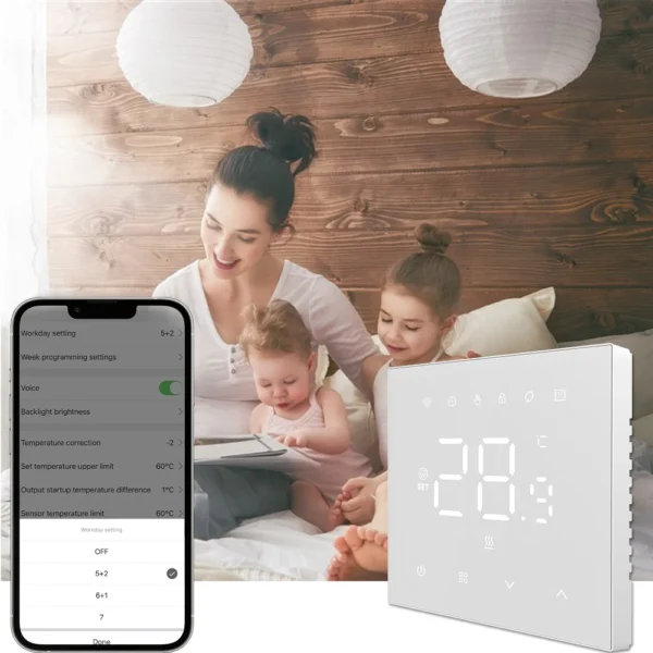 AVATTO Tuya WiFi Heating Thermostat 220v,Smart Electric Water Floor Heating Temperature Controller for Google Home Alexa Alice - Image 17