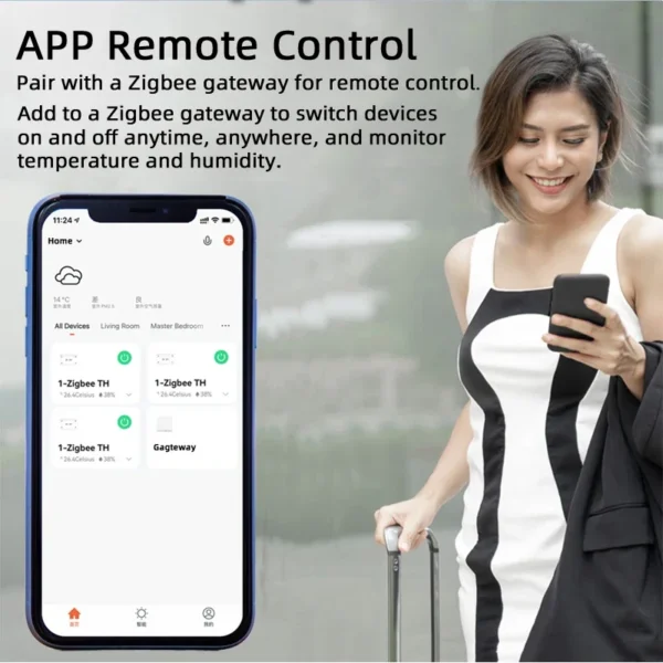 Mumubiz Tuya Zigbee Switch With Temperature Humidity Sensor ,Smart 16A 3000W Thermostat TH16 Data Monitoring Alexa Compatible - Image 11
