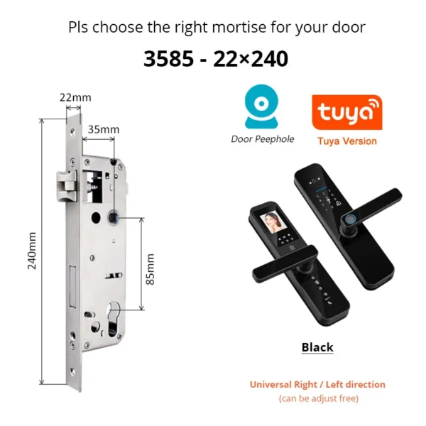 Tuya Smart Home WiFi Remote Unlock Electronic Fingerprint Digital Door Lock With HD Camera And Indoor Display - Image 12