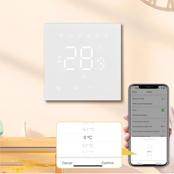 AVATTO Tuya WiFi Heating Thermostat 220v,Smart Electric Water Floor Heating Temperature Controller for Google Home Alexa Alice - Image 20
