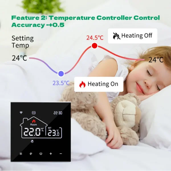Tuya Wifi Thermostat Floor Heating  Smart Home Wifi Thermostat Electric Heating 220V Thermostats Intelligents Google Home Alexa - Image 5