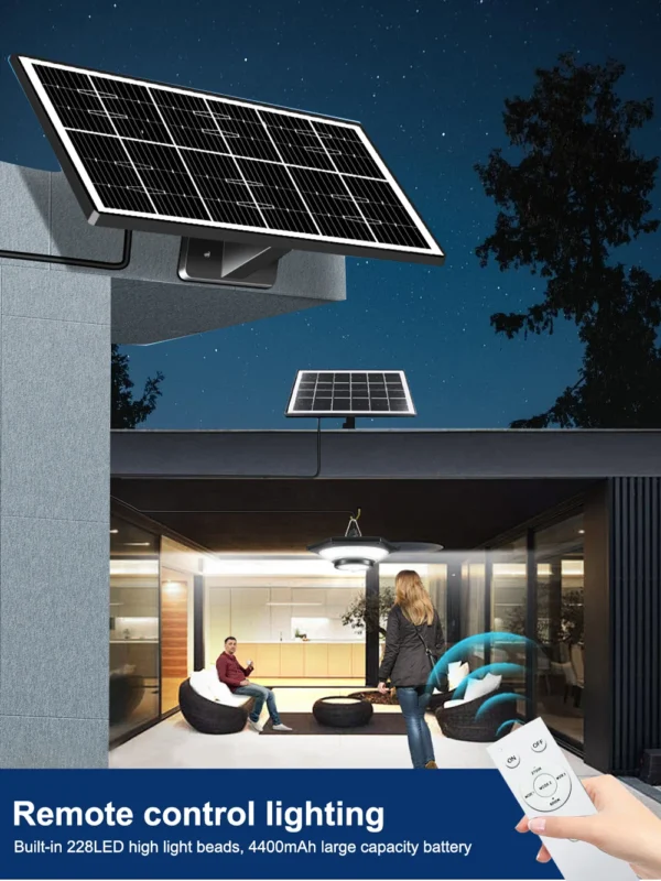 Solar Pendant Lights Outdoor Solar Shed Light Motion Sensor 288 LEDs Dimmable Indoor Barn Lamp Waterproof Gazebo Yard Garage Pat - Image 9