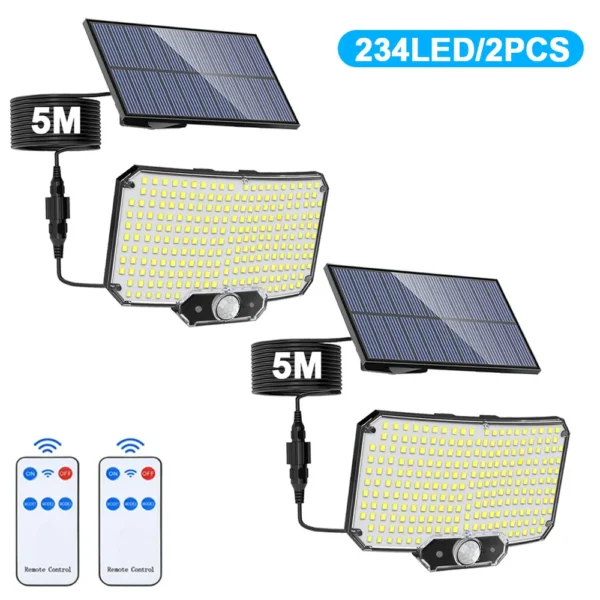 234LED Solar Light Outdoor Waterproof With Motion Sensor 3 Lighting Mode Security Light Solar Flood Light for Garden Garage Yard - Image 14