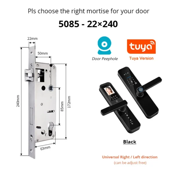 Tuya Smart Home WiFi Remote Unlock Electronic Fingerprint Digital Door Lock With HD Camera And Indoor Display - Image 27