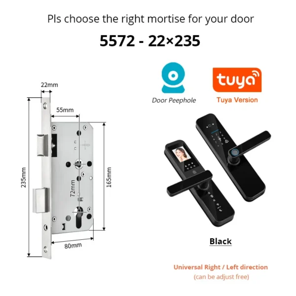 Tuya Smart Home WiFi Remote Unlock Electronic Fingerprint Digital Door Lock With HD Camera And Indoor Display - Image 17