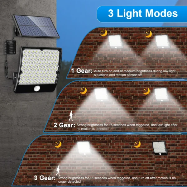 234LED Solar Light Outdoor Waterproof With Motion Sensor 3 Lighting Mode Security Light Solar Flood Light for Garden Garage Yard - Image 33