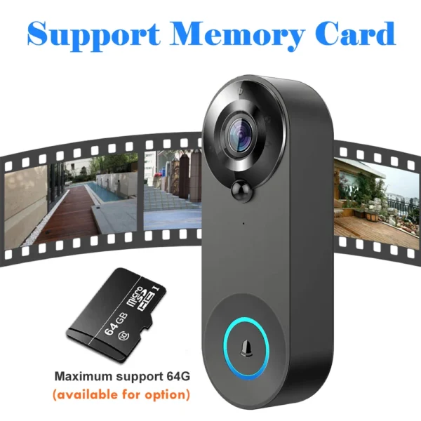 1080P Wireless Video Doorbell Camera WiFi Smart Door Bell Tuya Smart Home Security Motion Detect Night Vision Intercom Doorbell - Image 16