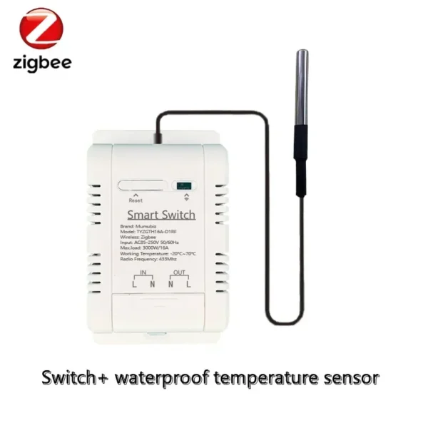 Mumubiz Tuya Zigbee Switch With Temperature Humidity Sensor ,Smart 16A 3000W Thermostat TH16 Data Monitoring Alexa Compatible - Image 8