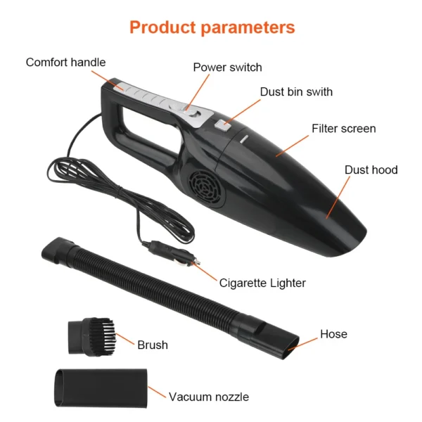 Car Vacuum Cleaner Portable Wet And Dry dual-use Vacuum Cleaner Powerful Handheld Mini Vaccum Cleaners High Suction 12V 120W - Image 6