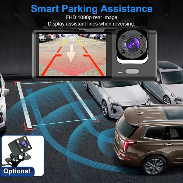 Dash Cam for Cars WIFI APP Car DVR 3 Channel Front Camera Video Recorder Rear View Camera for Vehicle Black Box Car Assecories - Image 5