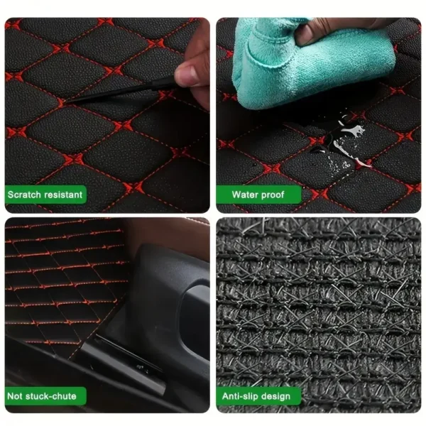 5 pcs Waterproof Leather Car Floor Mats Universal Auto Foot Pad Protector Automobile Interior Carpet Accessories Interior - Image 6