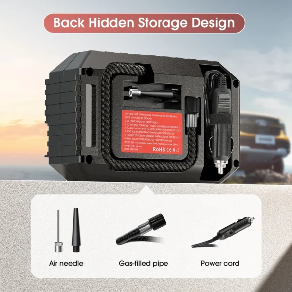 CARSUN Mini Air Pump Tire Inflator Car Electric Mini 20L/Min Portable Air Compressor For Car Motorcycles Bicycle Inflatable - Image 5