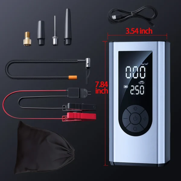 JKUOO5-in-1 Portable Car Jump Starter with 150PSI Air Compressor Power Bank Booster Automotive Tire Inflator Car Starting Device - Image 7