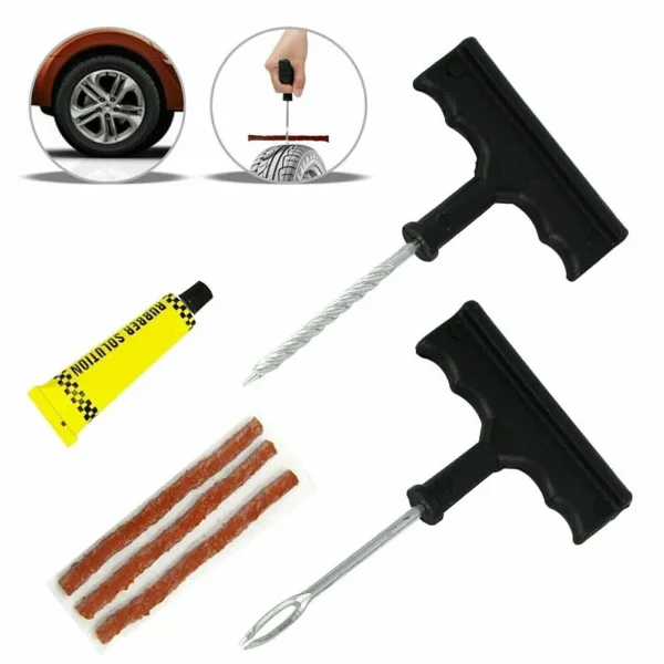 Puncture Repair Kit Car Tire Repair Tools Kit With Rubber Strips Tubeless Flat Tire Repair Tool For Cars Truck Motorcycle - Image 4